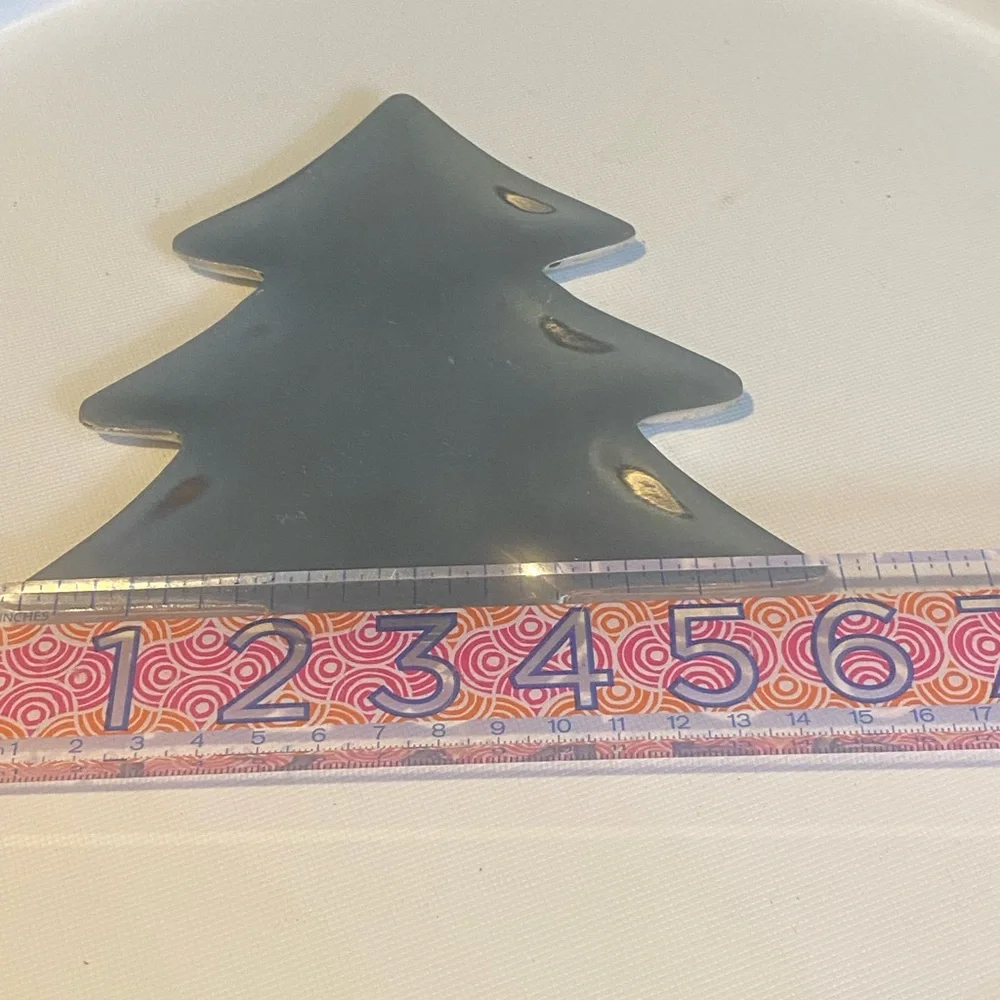 Pottery Barn Silver Christmas tree dish